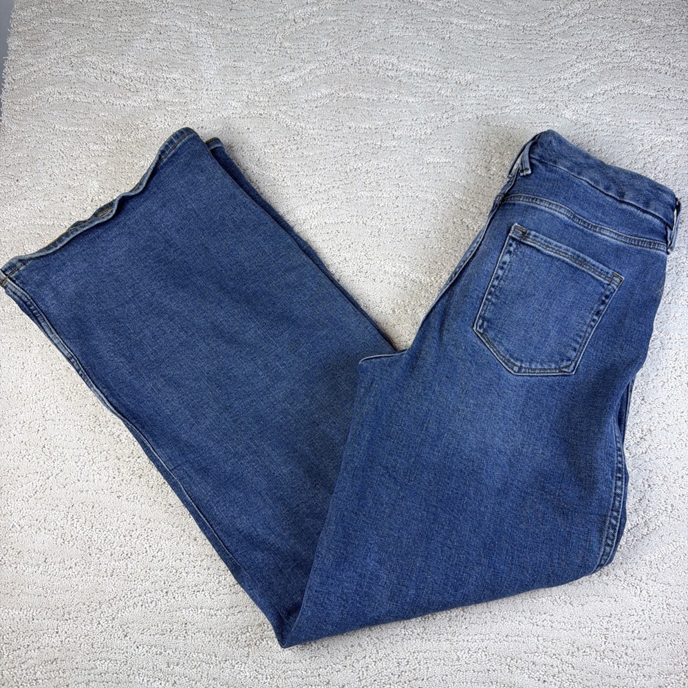 Women's Good American Size 8/29 Good Skate Wide Leg Jeans High Rise